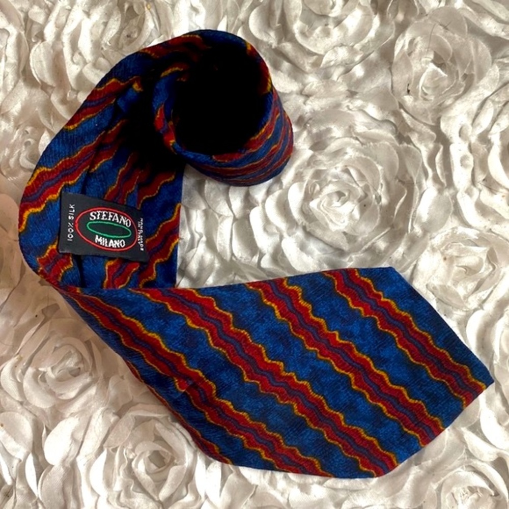 New Stefano Milano mens silk tie